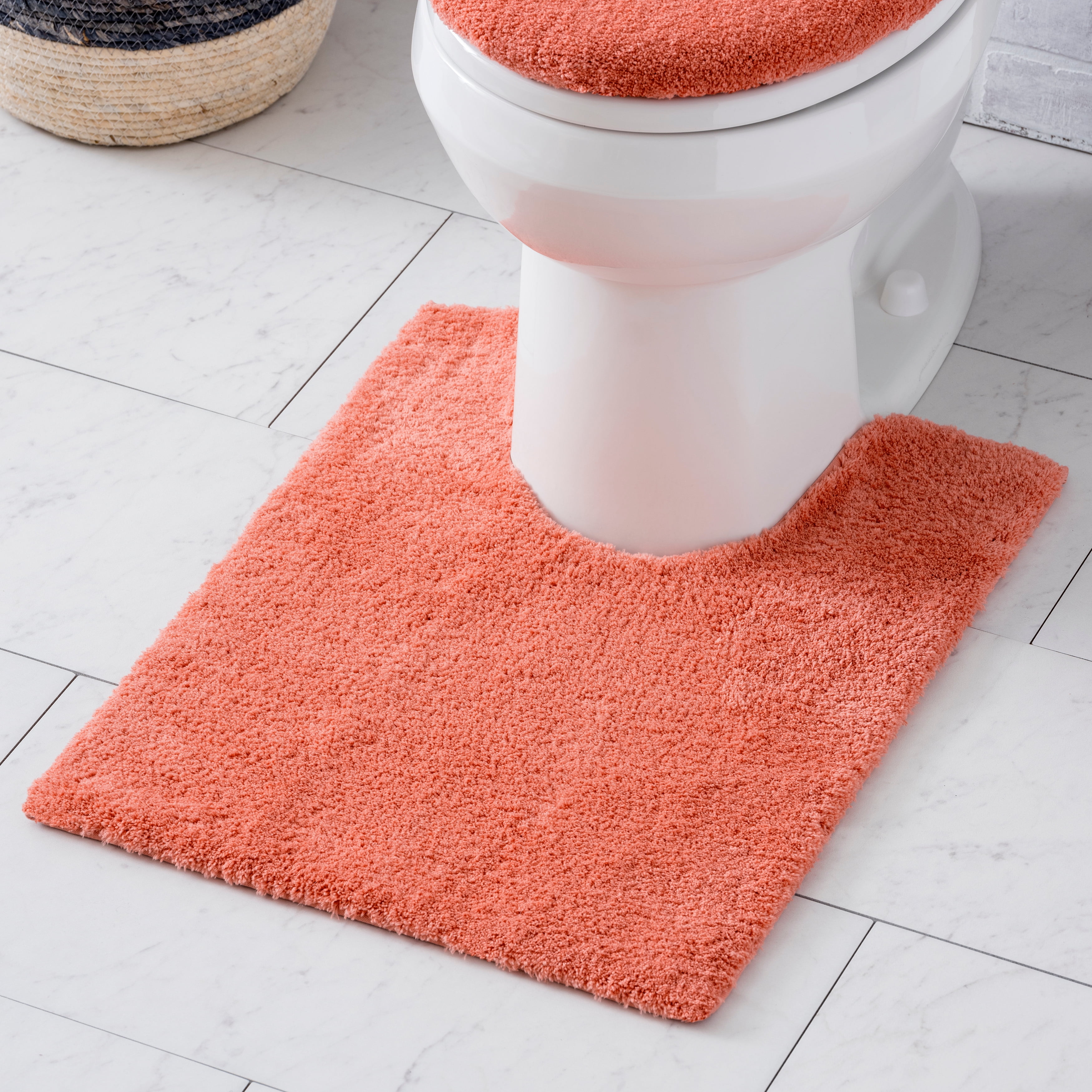 Better Homes and Gardens Thick and Plush Bath Rug, Contour, Terracotta