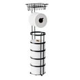 thumbnail interactive-video image 1 of Better Homes & Gardens Free Standing Toilet Paper Holder with Reserve, Matte Black, Fully Assembled, 1 of 5