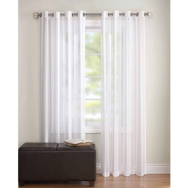 Better Homes and Gardens Toby Textured Stripe Sheer Window Curtain Panel
