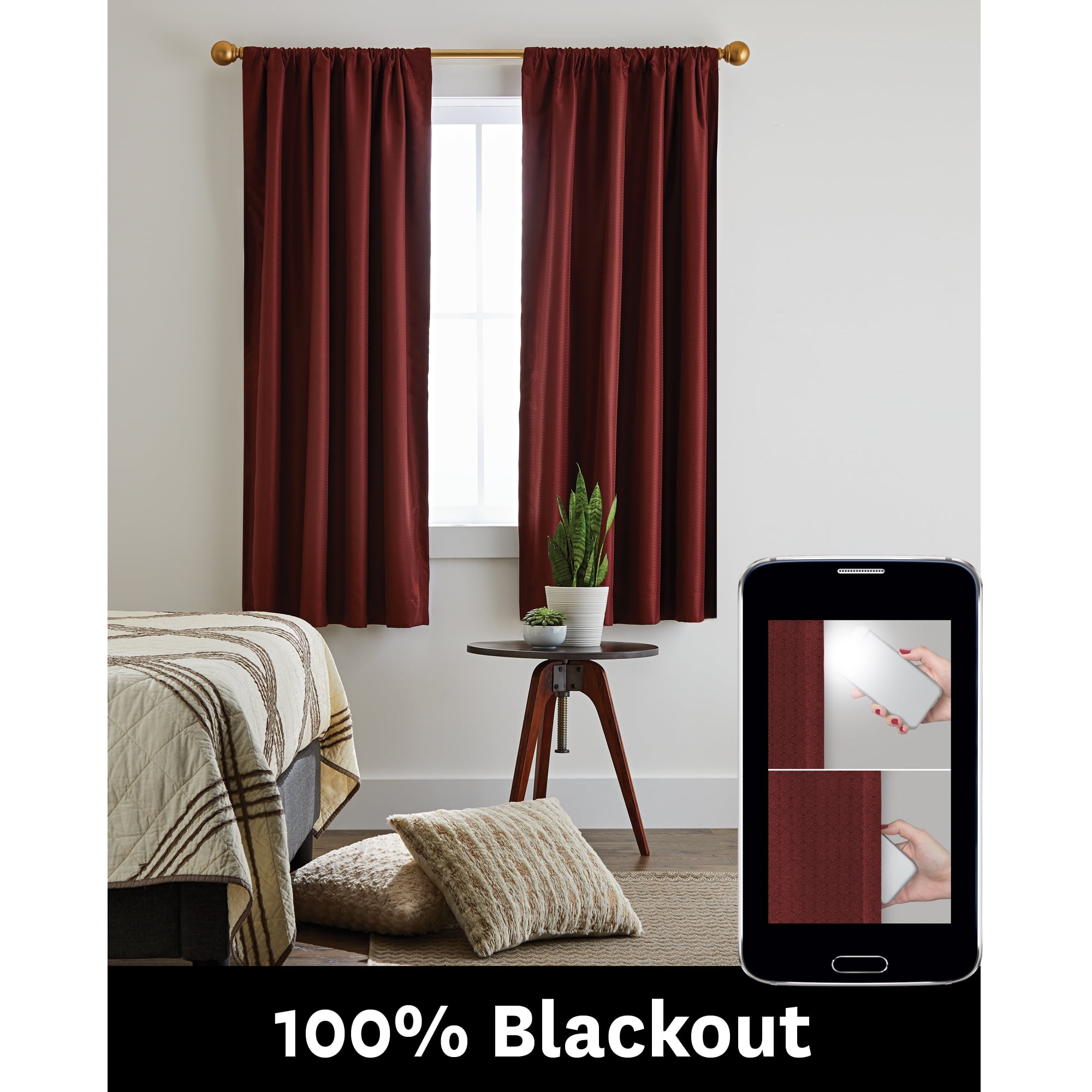 Better Homes and Gardens 100% Blackout Julius Curtain Panel - Walmart.com