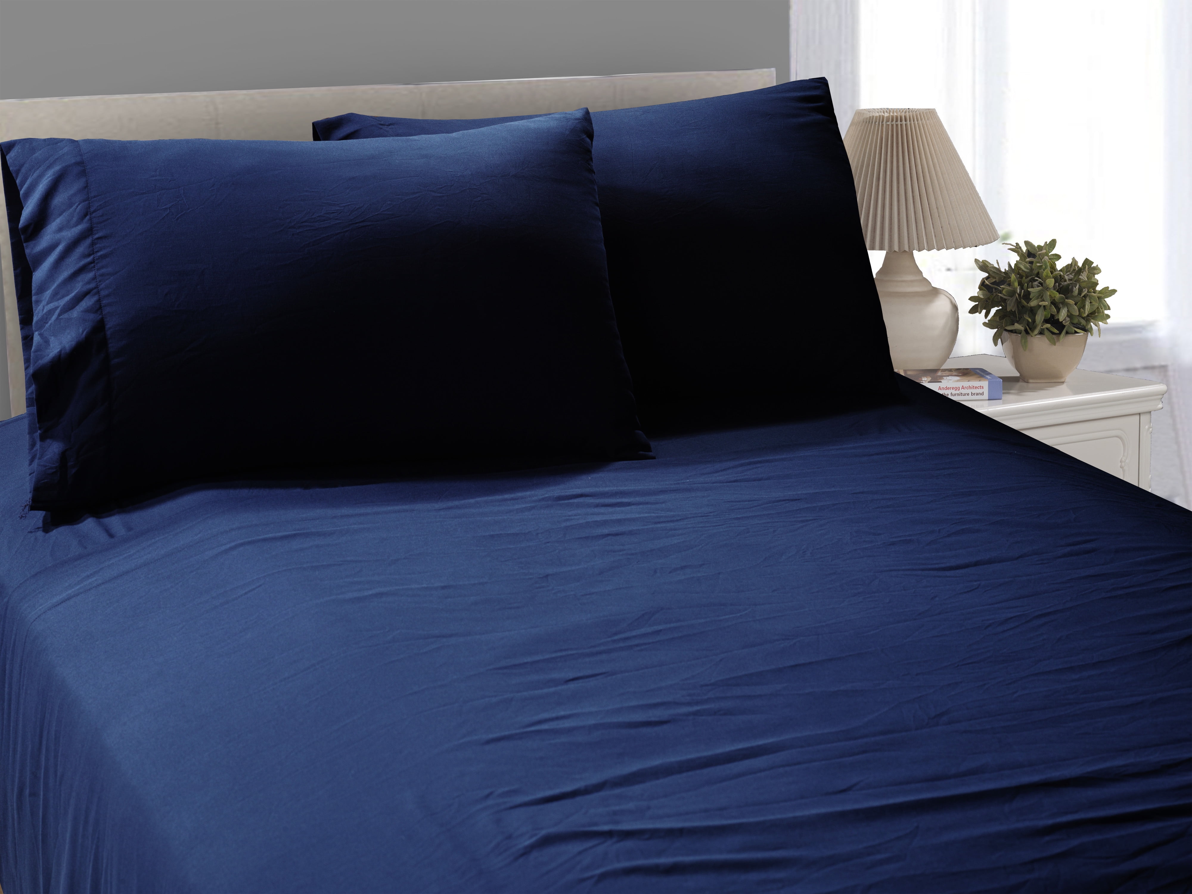 Better Homes and Gardens Vintage Microfiber Sheet Set , Full Blue