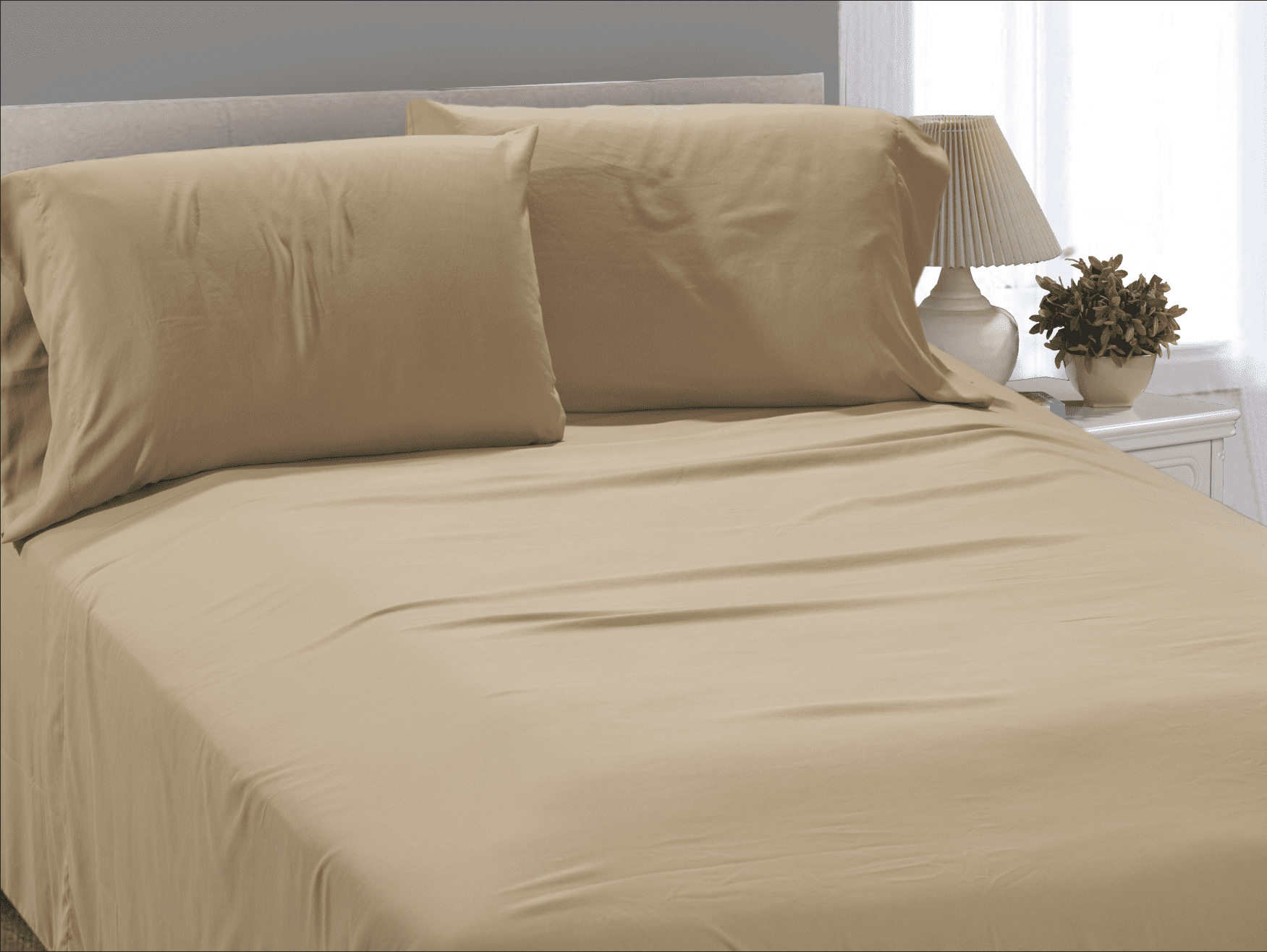 Better Homes and Gardens Vintage Microfiber Sheet Set , Full Warm Sand
