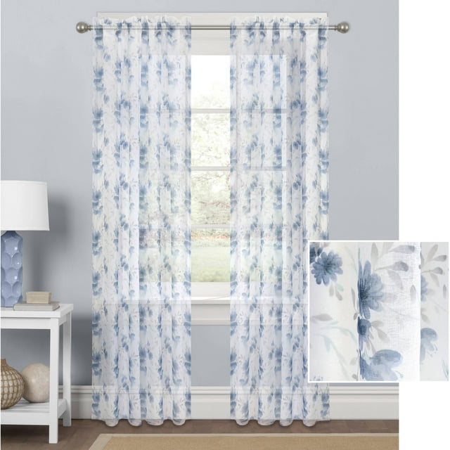 Better Homes and Gardens Watercolor Mums Curtain Panel - Walmart.com