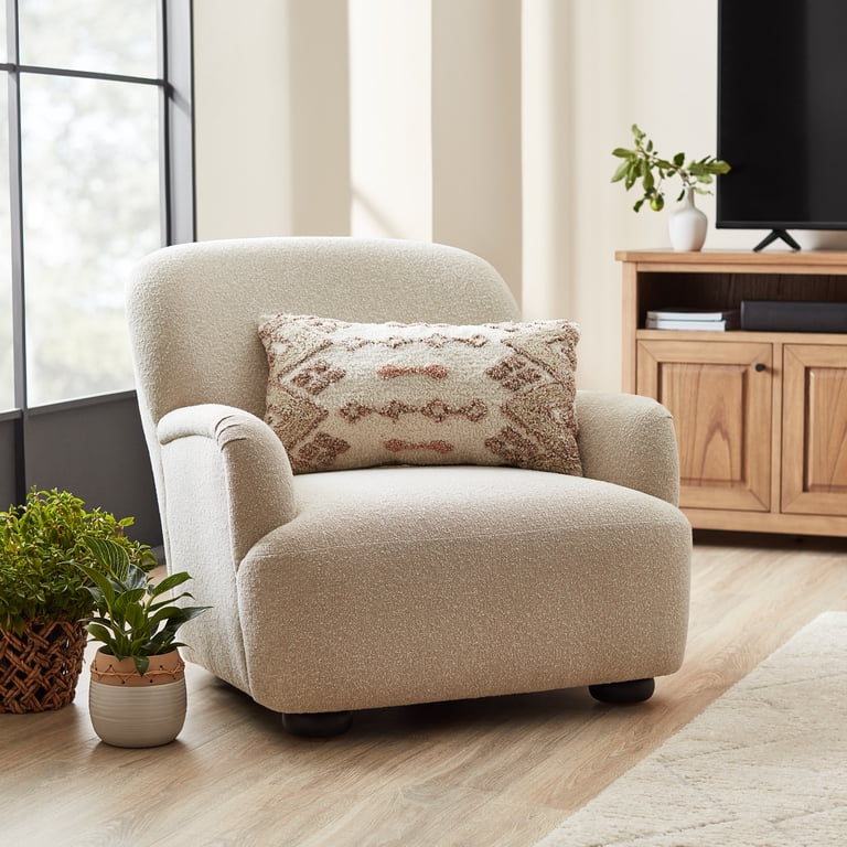Better Homes & Gardens Waylen Accent Chair, Cream Boucle - Walmart.com