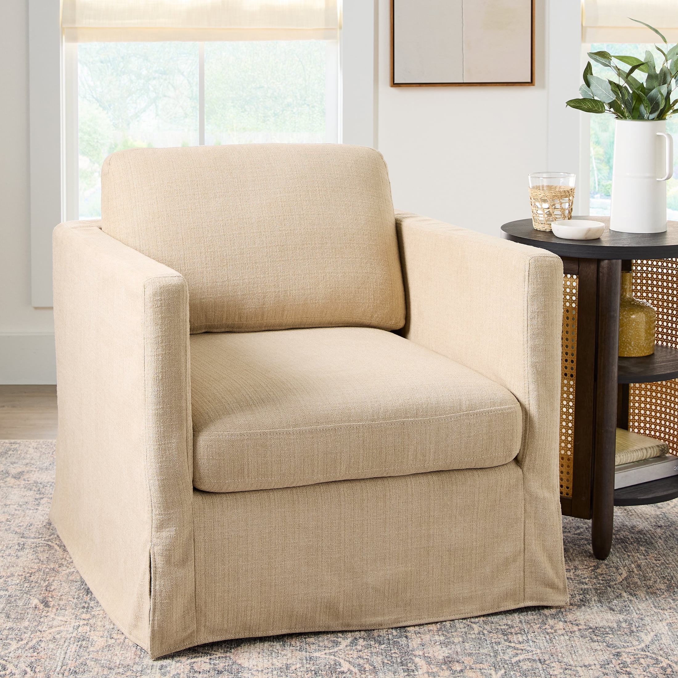 Better Homes & Gardens Waylen Swivel Accent Chair, Wheat