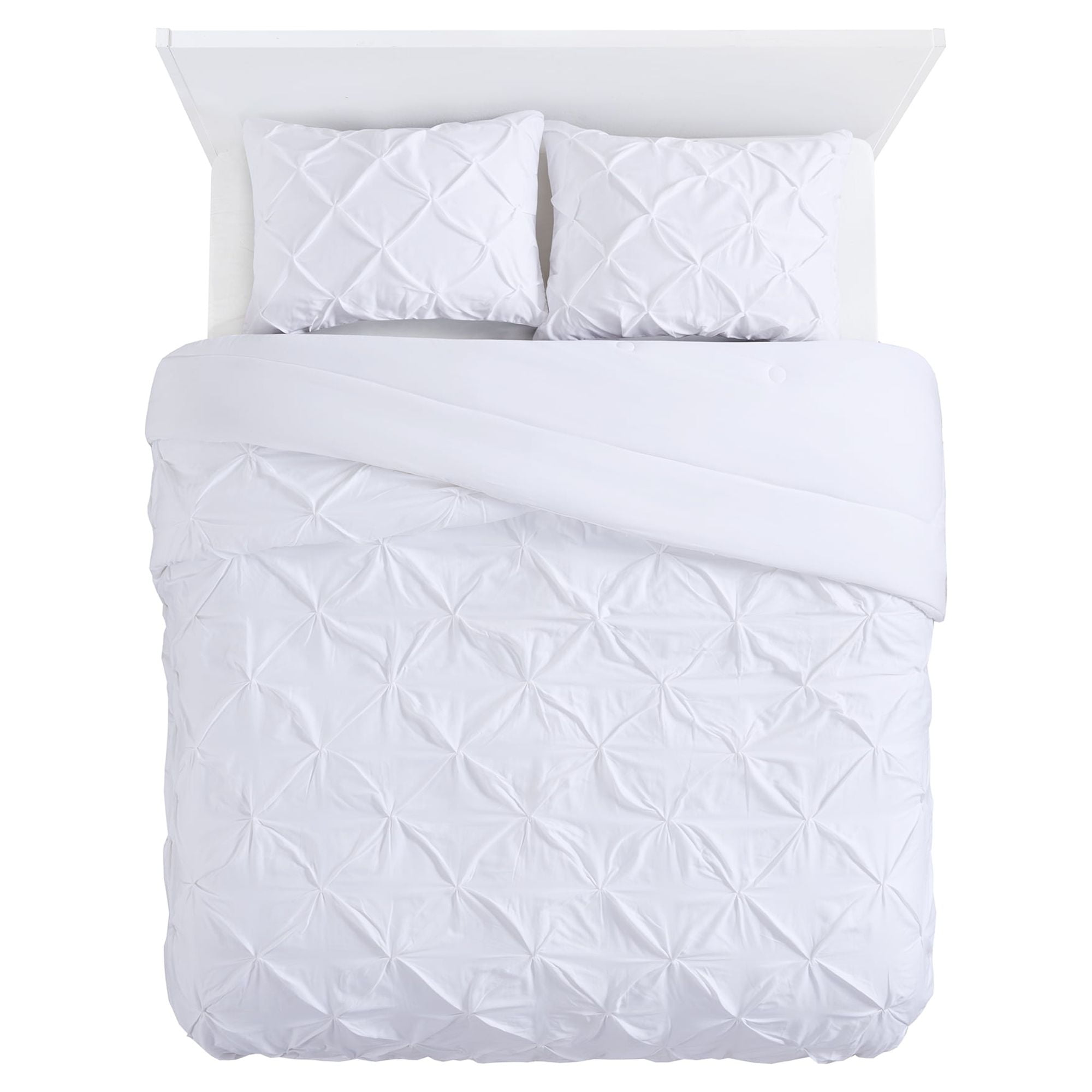 Better Homes and Gardens White Cotton Pintuck 3Piece Comforter Set