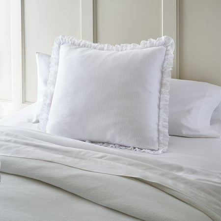 Better Homes & Gardens White Eyelet Cotton Euro Sham, 26" x 26"