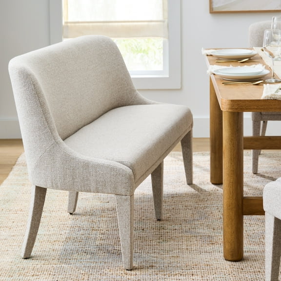 Better Homes & Gardens Windsor Upholstered Dining Bench, Wheat