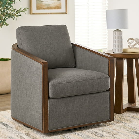 Better Homes & Gardens Windsor Swivel Accent Chair, Gray