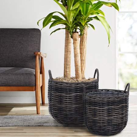 Better Homes and Gardens Wister 12 and 15 IN Rattan Planter Set