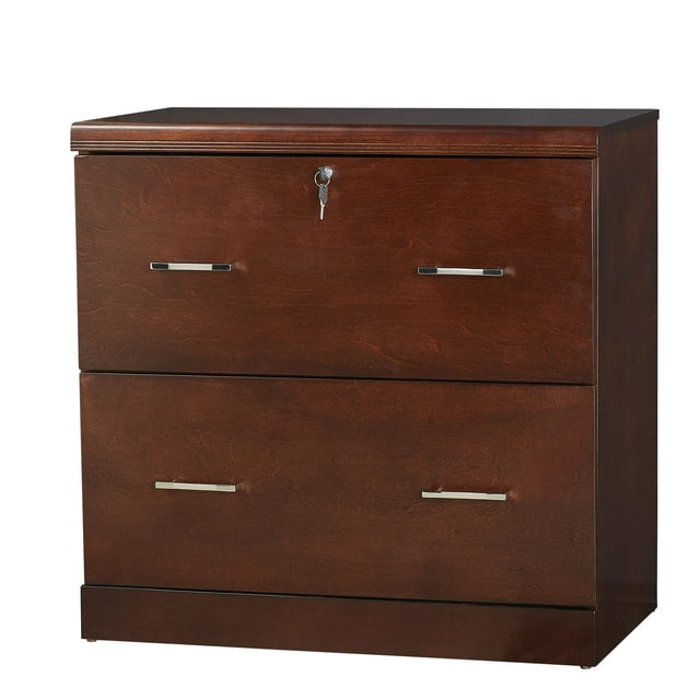 Better Homes and Gardens Wood 2 Drawer Espresso Lateral File Cabinet With Lock