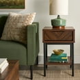 thumbnail interactive-video image 1 of Better Homes & Gardens Wyatt Geo End Table, Walnut Finish, 1 of 14