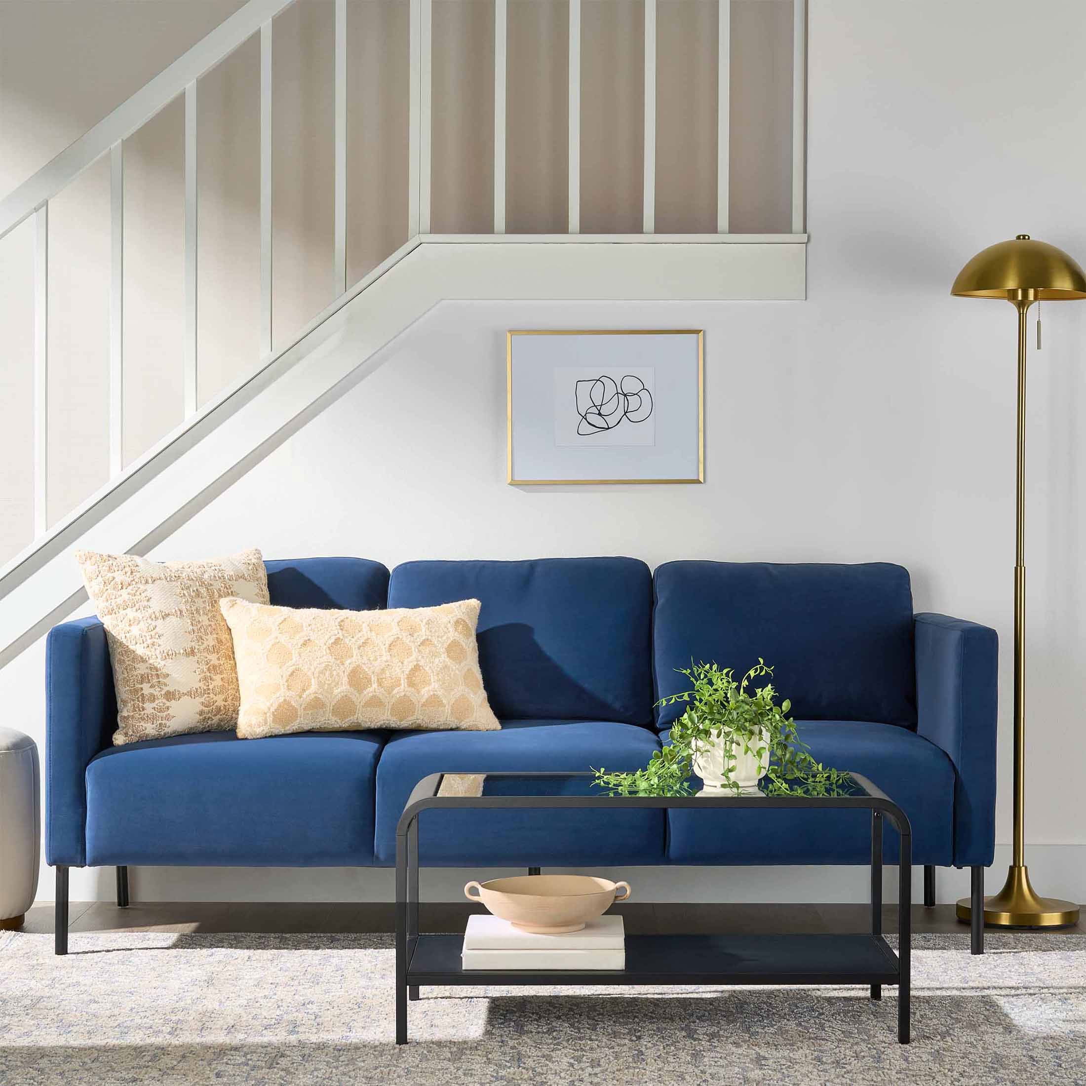 BORN SOFA 7691002 ライトブルー Better Homes & Gardens Wyatt Velvet Sofa, Blue Cove - Walmart.com