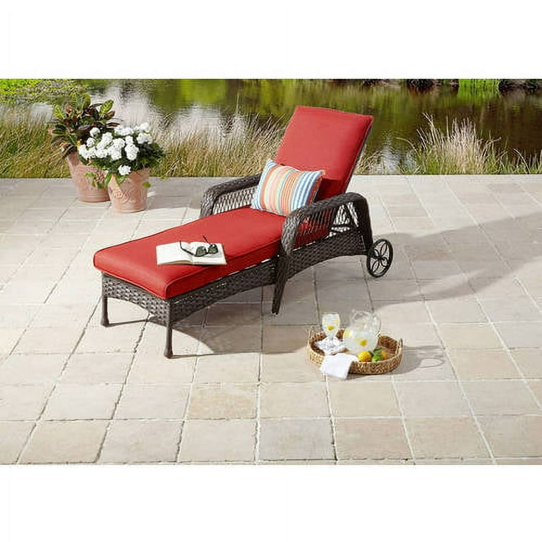 Better Homes gardens Bhg Colebrook Chaise Lounge Red Walmart