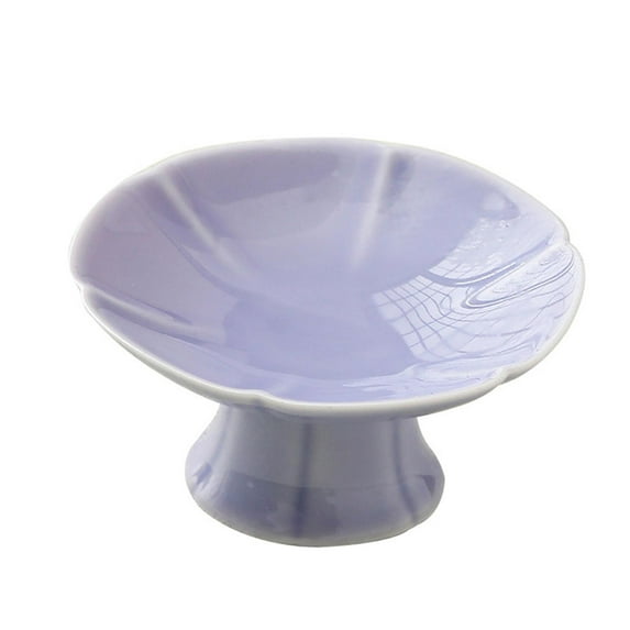FashionCha Ceramic Dessert Stand Footed Fruit Plate for Cupcakes Donuts Kitchen Counter Purple