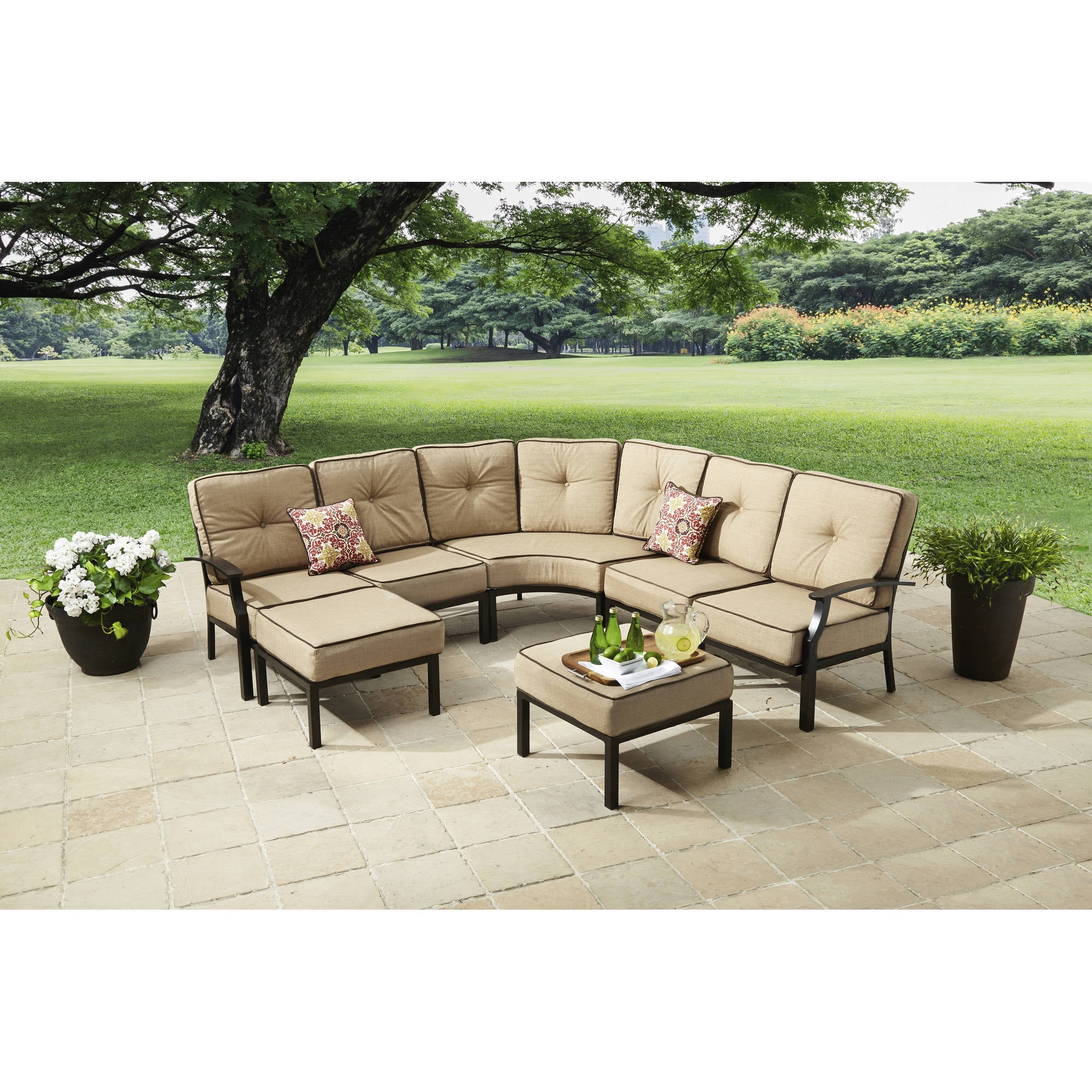 Better Homes gardens Carter Hills 7pc Sectional Set Tan Walmart