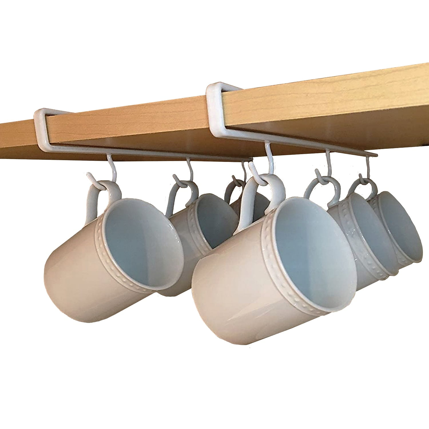 White Undershelf Cup and Mug Hooks Set of 2