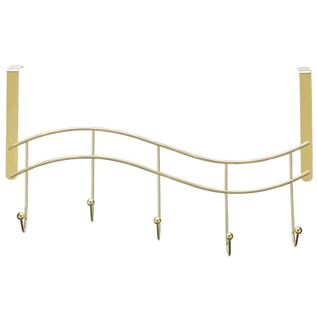 Better Houseware 1961/B Brass Over-Door Hook Rack