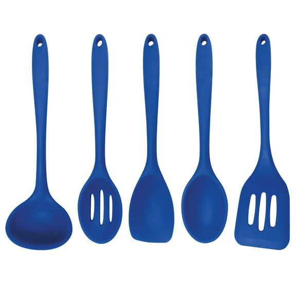 Better Houseware 3500/B 5-Piece Silicone Cooking Utensils (Blue)
