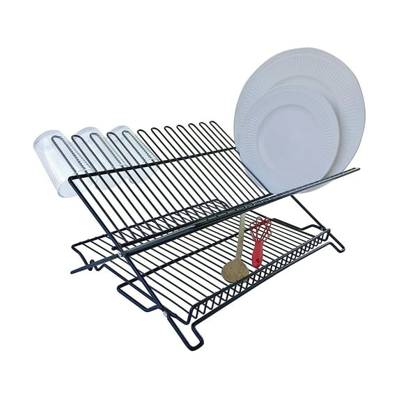 Better Houseware Jr. Folding Dish Rack, Black