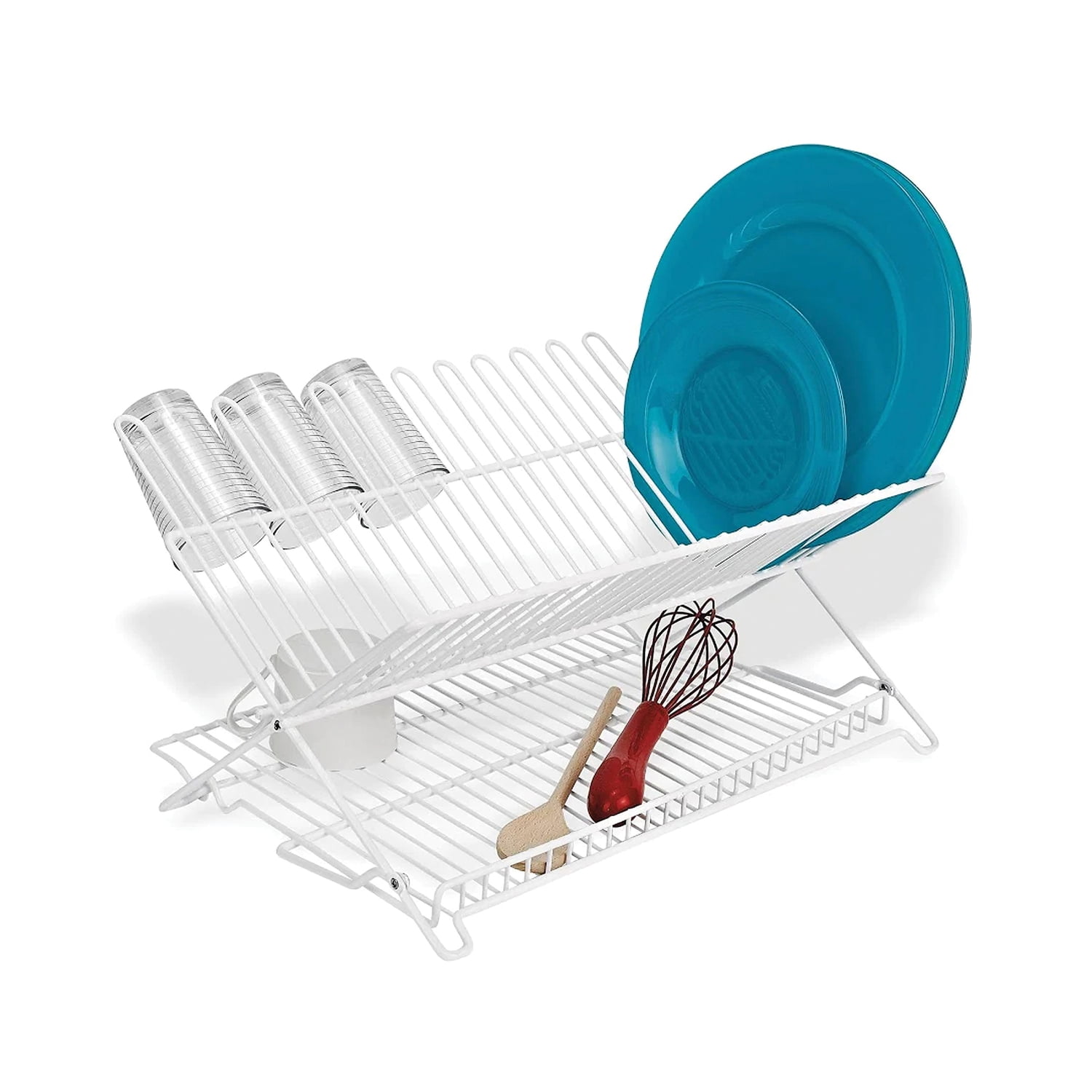 Better Houseware Jr. Folding Dish Rack, White