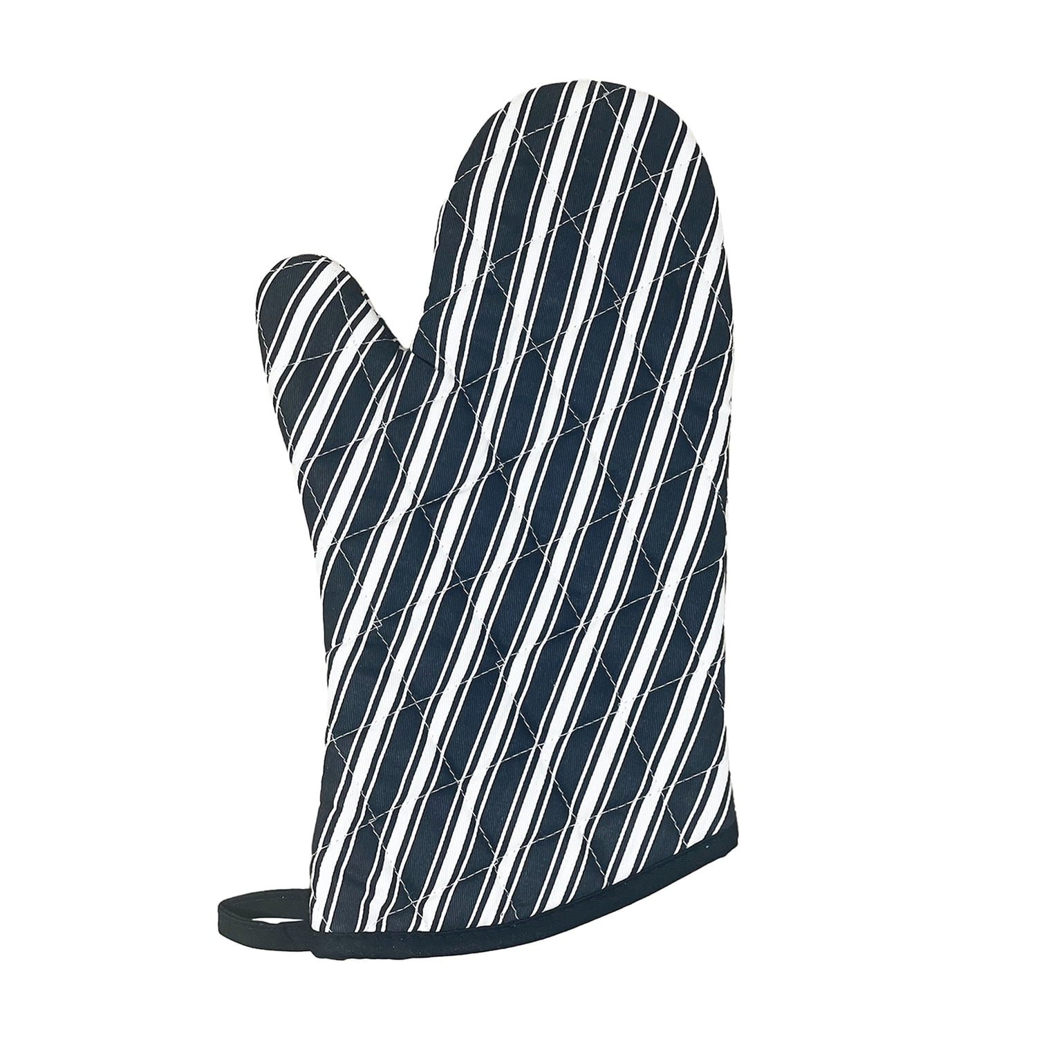 Better Houseware Striped Oven Mitt, Black
