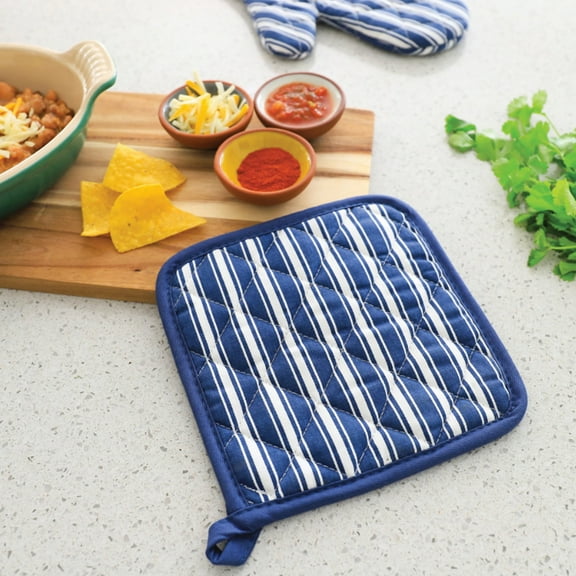 Better Houseware Striped Pot Holder (Blue), 1683/B