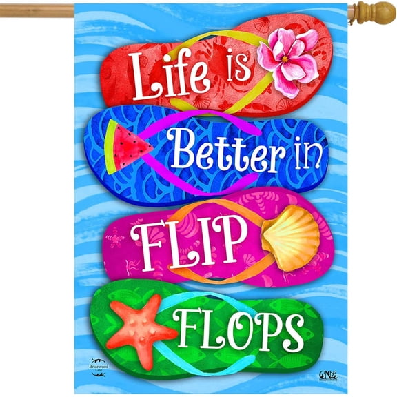 Better In Flip Flops Summer Double-Sided House Flag 28" x 40"