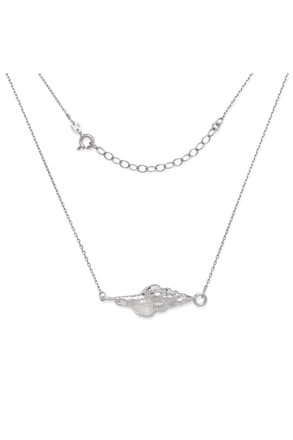 , .925 Sterling Silver Conch Shell Necklace with extension