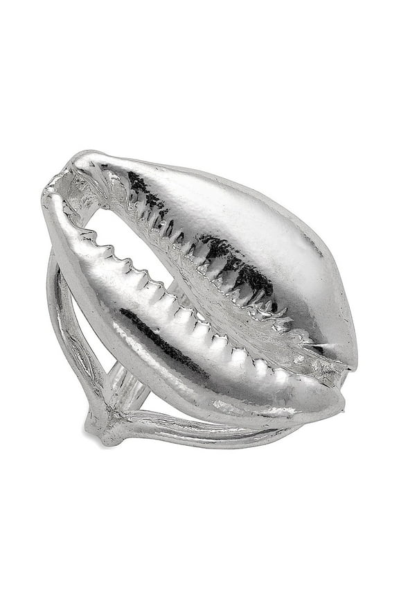 .925 Sterling Silver Cowrie Shell Ring