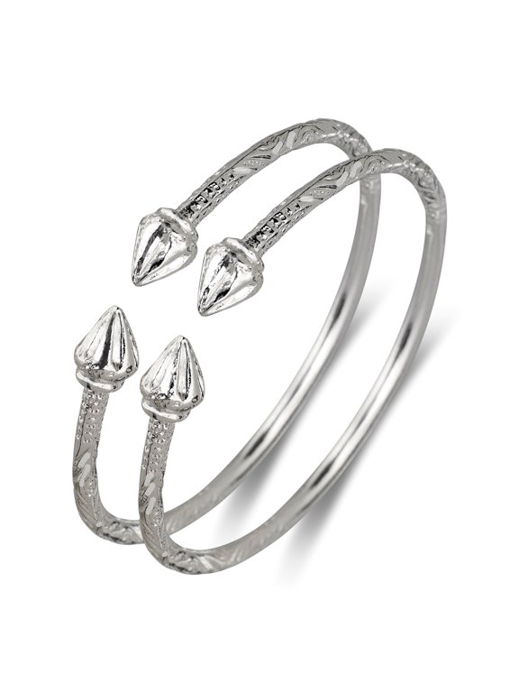 Arrow .925 Sterling Silver West Indian Bangles (Pair)
