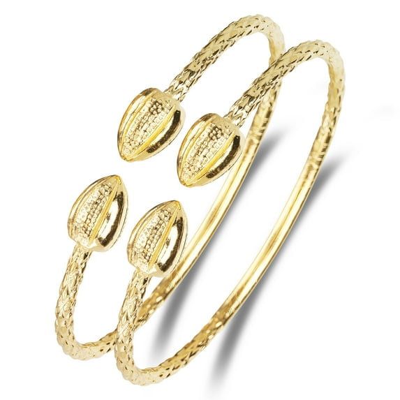 Better Jewelry Cocoa Pods Ends .925 Sterling Silver West Indian Bangles ...