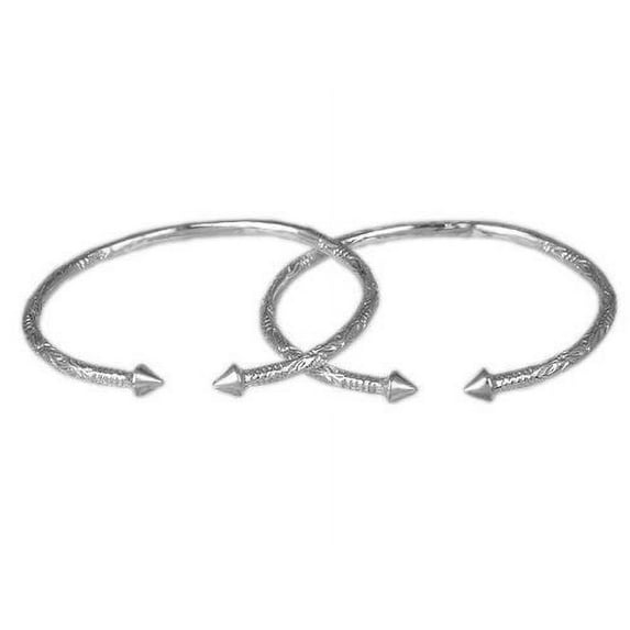 Better Jewelry Cone .925 Sterling Silver West Indian Bangles (Pair) (4mm, 36g)