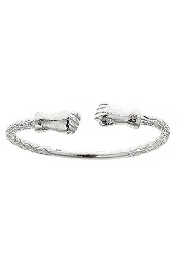 Fist .925 Sterling Silver West Indian Bangle (Made in USA) (1 piece)