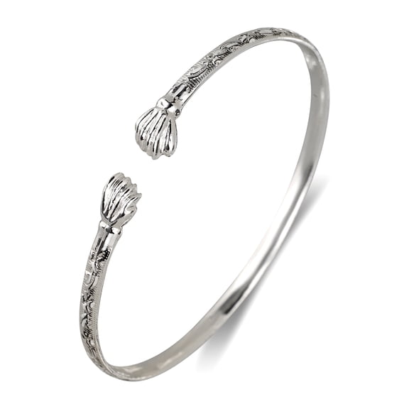 Better Jewelry Flat Fist Ends .925 Sterling Silver West Indian Bangles 15.5 Grams (1 Piece) (MADE IN USA)