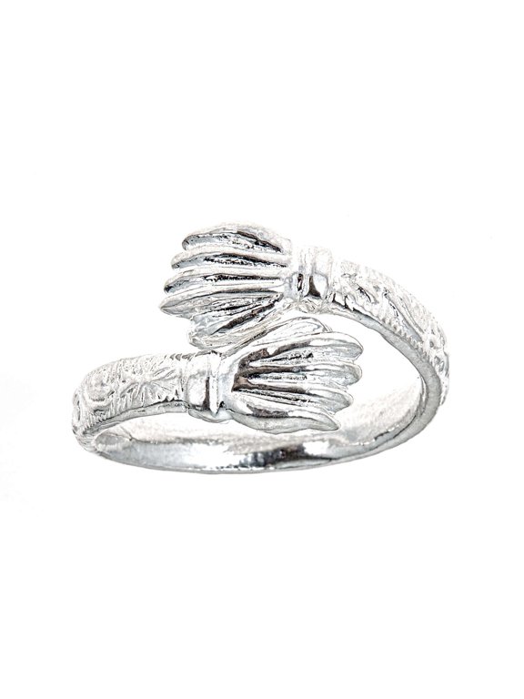 Flat Fist Ends .925 Sterling Silver West Indian Style Ring