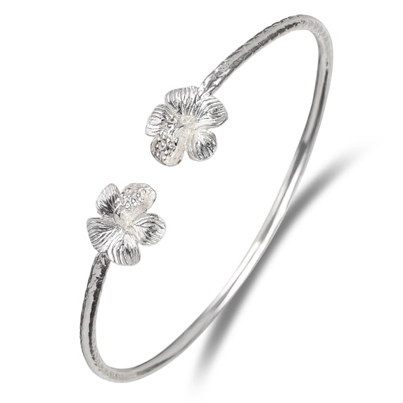 Better Jewelry Flower .925 Sterling Silver West Indian Bangles (1 piece) (Made in USA)