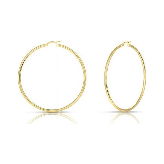 Better Jewelry Hoop Earrings .925 Sterling Silver Gold Plated 2mm