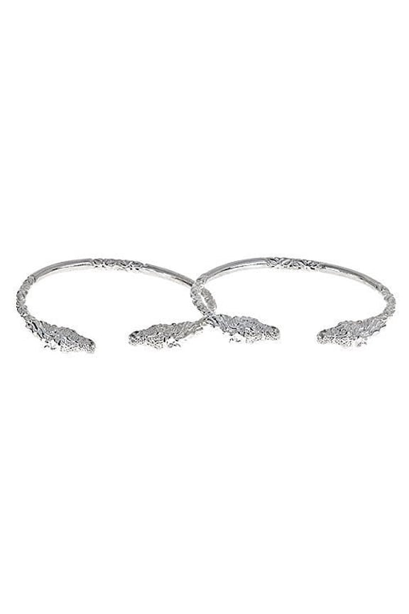Horse Ends West Indian Bangles .925 Sterling Silver (Pair)