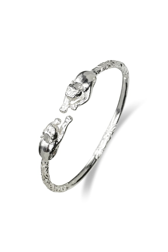 Panther .925 Sterling Silver West Indian Bangle (ONE BANGLE) (Made in Usa)