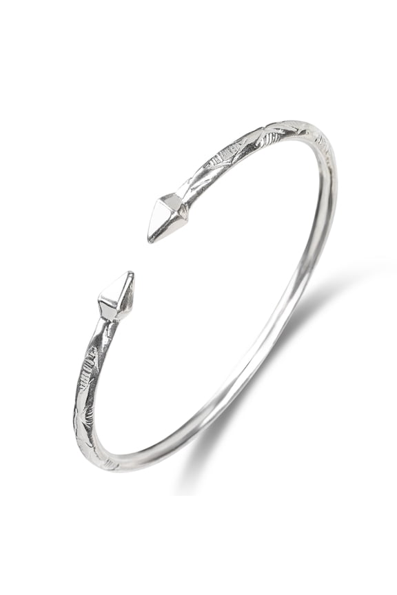 Pyramid .925 Sterling Silver West Indian Bangles (1 Piece) (Made in USA)