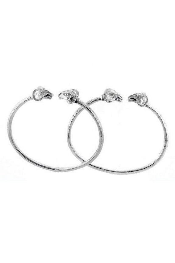Ram .925 Sterling Silver West Indian Bangles (Pair)
