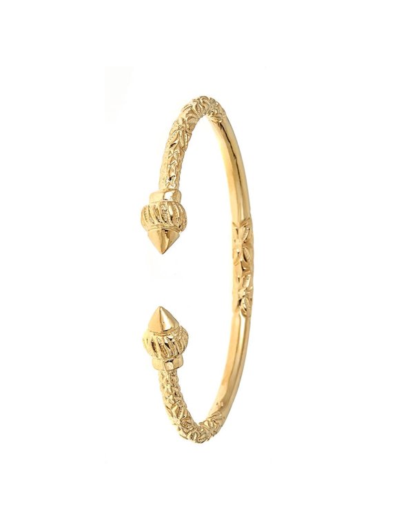 Ridged Arrow Taj Mahal .925 Sterling Silver West Indian Bangle, 1 piece