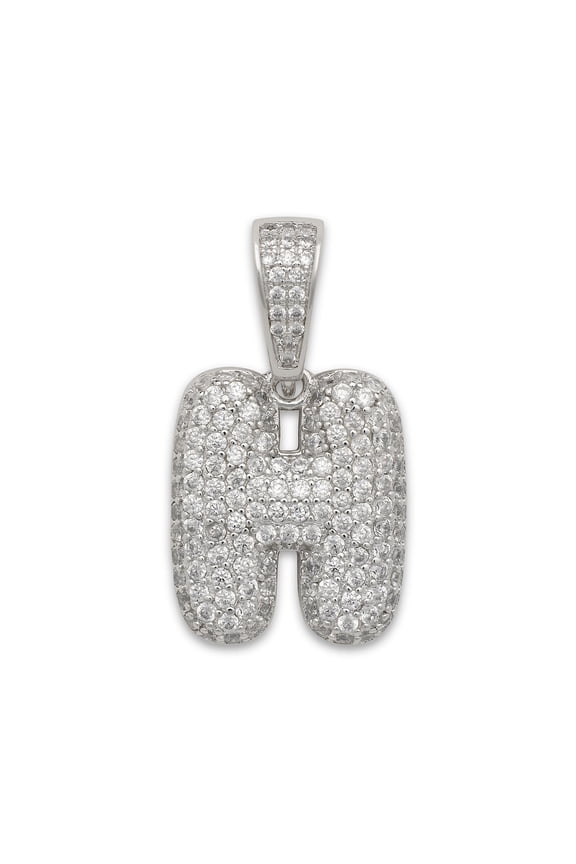 Small CZ .925 Sterling Silver Bubble Letter