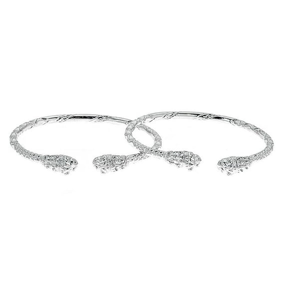 Better Jewelry Solid .925 Sterling Silver Stone Lion West Indian Bangles (MADE IN USA)