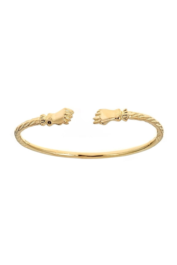 Solid .925 Sterling Silver West Indian Fist Bangle, 1 piece