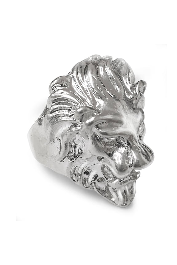 Sterling Silver Lion Head Men's Ring