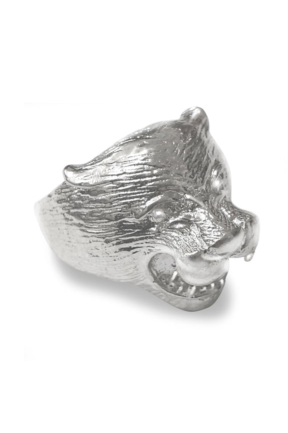 Sterling Silver Panther Head Men's Ring