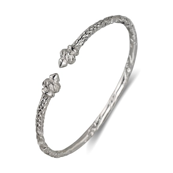Better Jewelry Taj Mahal Ends .925 Sterling Silver West Indian Bangles (1 piece)