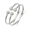 thumbnail image 1 of Better Jewelry Textured Ball .925 Sterling Silver West Indian Baby Bangles (Pair) (Made in USA), 1 of 5
